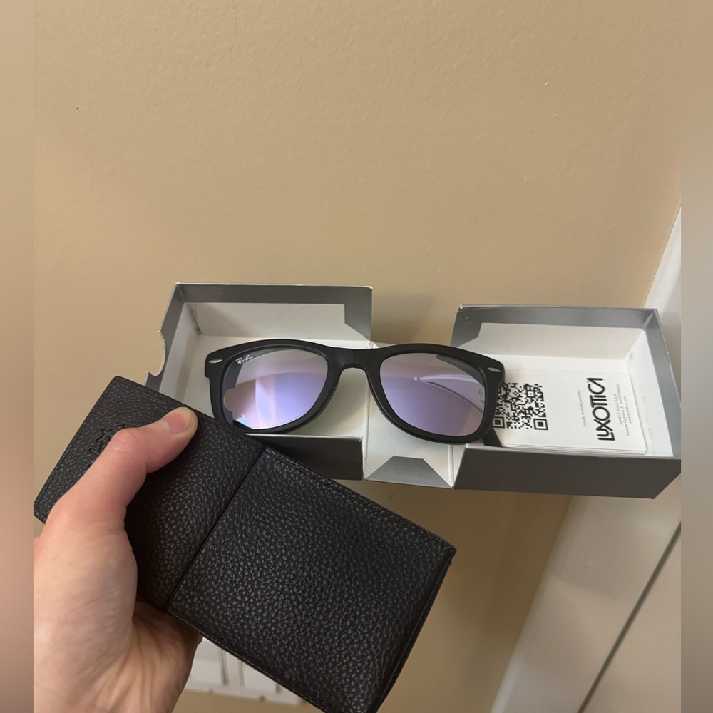 Ray-Ban mirror reflective pink purple RB4105 folding sunglasses